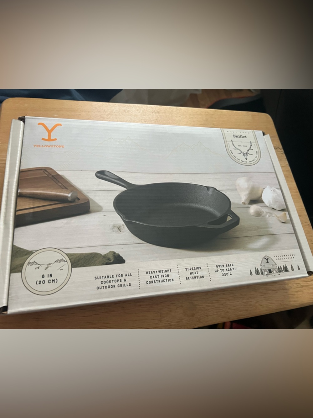 Yellowstone 8-inch Cast Iron Skillet - Black New